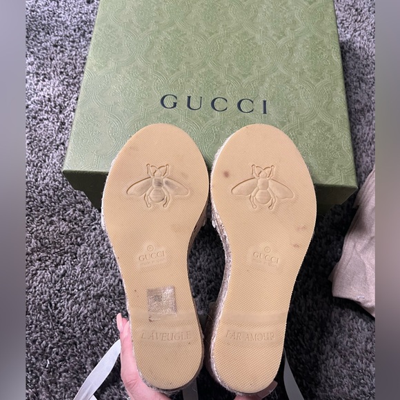 Gucci Multi Colored Lace Up Espadrille Wedge Women’s Size 6/36 Box and Dust Bags - Picture 3 of 7